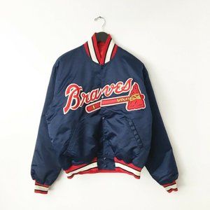 90s Vintage Atlanta Braves Satin Bomber Jacket USA